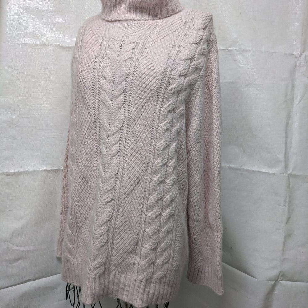 Alexandra Bartlett Light Pink Cowl Neck Sweater Angora Lambs Wool 3x